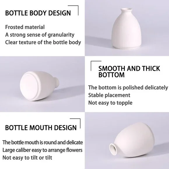 5'' White Ceramic Bud Vases Set of 20,Small Vases in Bulk for Flowers,Mini Vases
